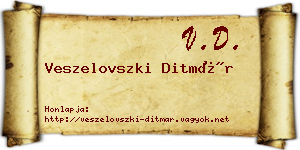 Veszelovszki Ditmár névjegykártya